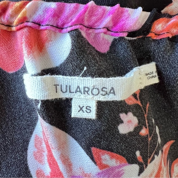 Tularosa Costa Floral Ruffle Mini Dress XS NWT Black Asymmetric Boho Feminine - Picture 10 of 12